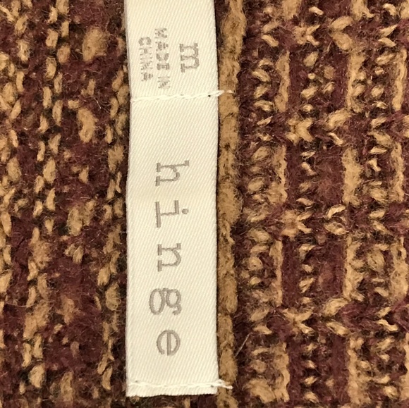 Nordstrom Hinge Maroon Tan Sweater Size M - Picture 7 of 7